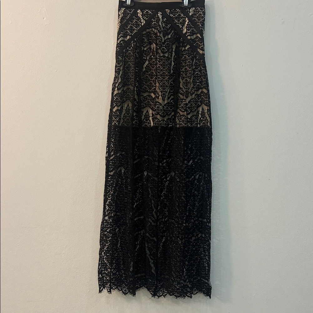 Elegant Black Lace Maxi Skirt